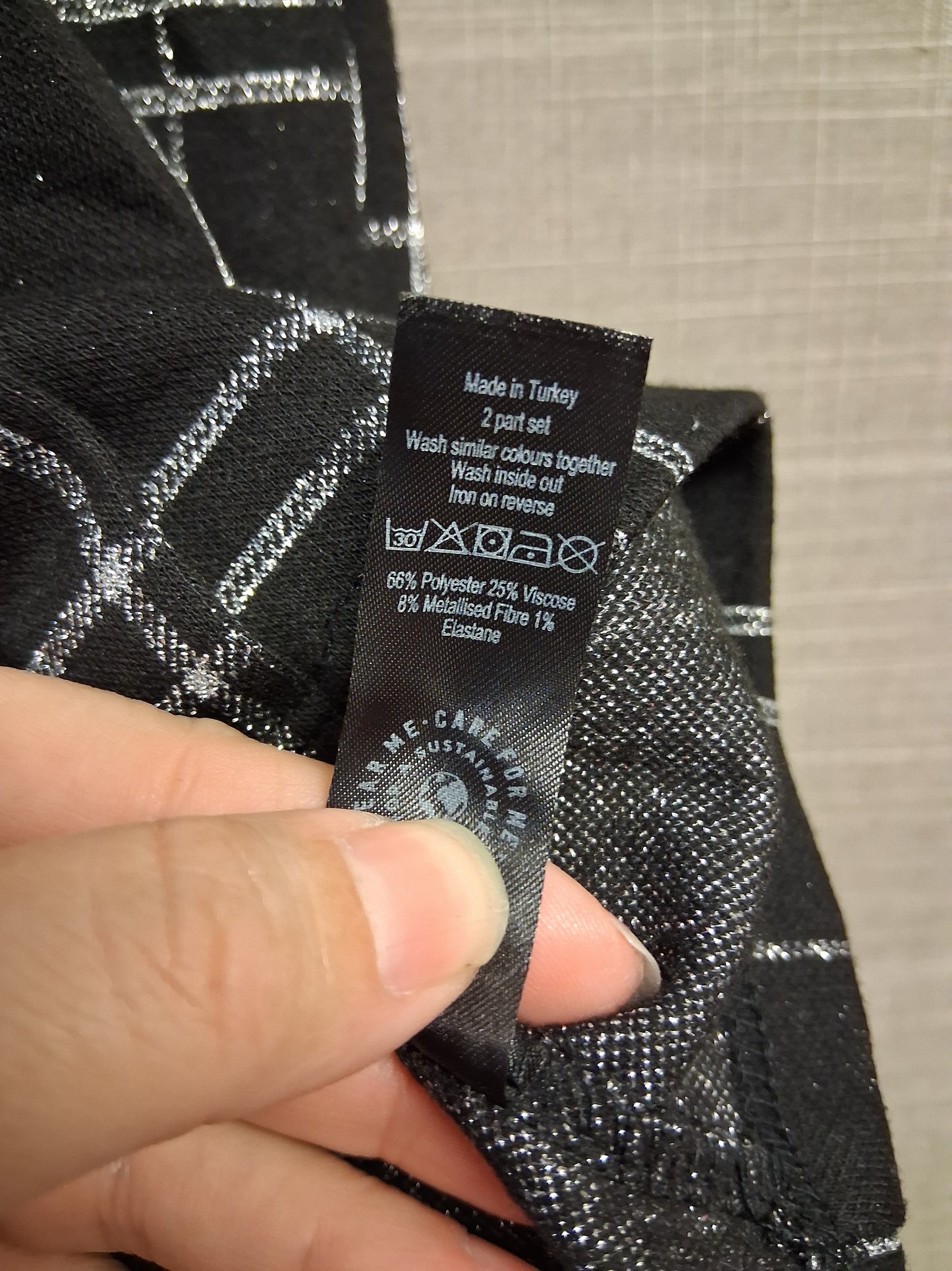 George Girl Pinafore Dress Black Check Age 8-9 Years