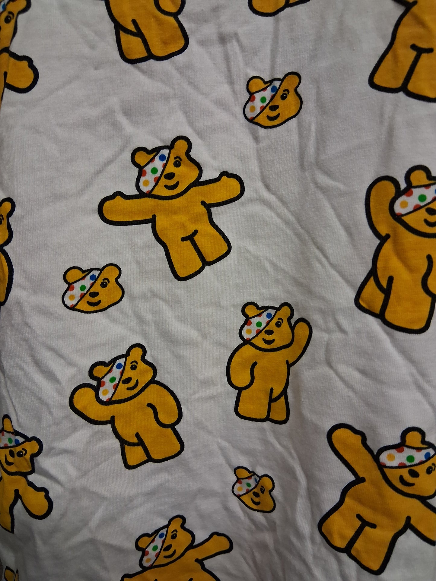 George Girls "Pudsey" Children in Need White Short Sleeve T-Shirt Age 6-7 Years