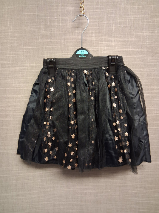 George Halloween Tutu Skirt Black Gold Stars Age 7-8 Years
