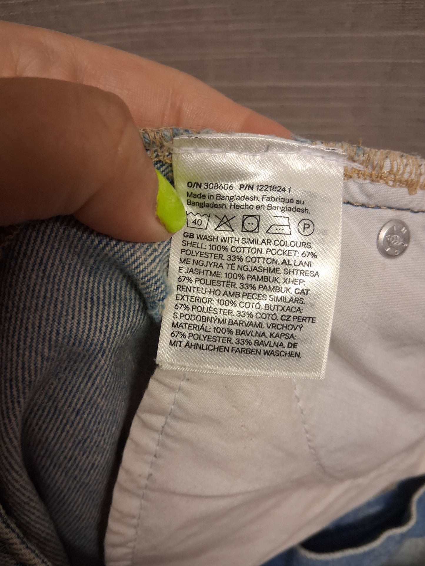 H&M Girls Blue Distressed Denim Shorts Age 14 Years