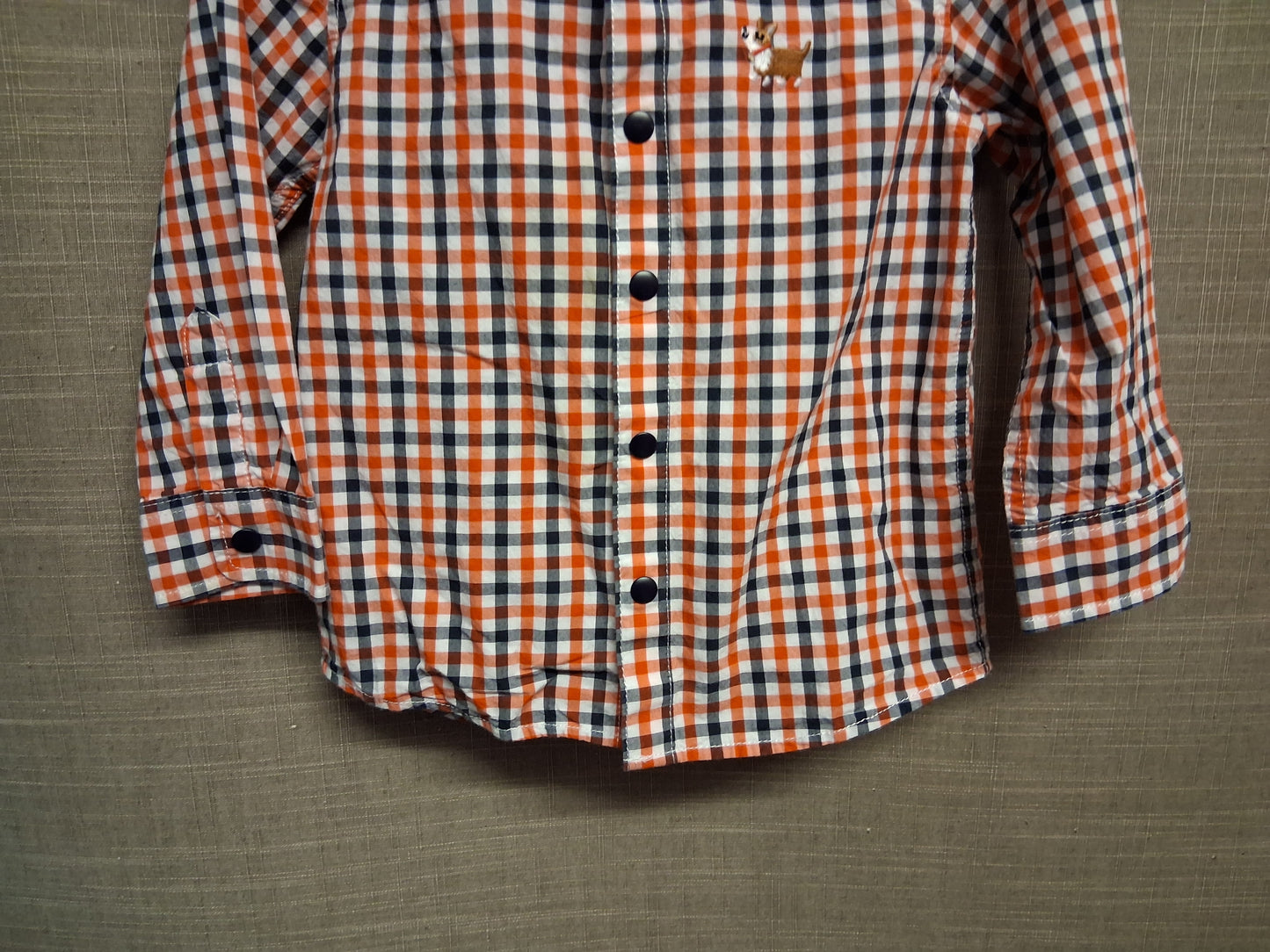Next Boys Red Blue Check Shirt Long Sleeve Age 18-24 Months