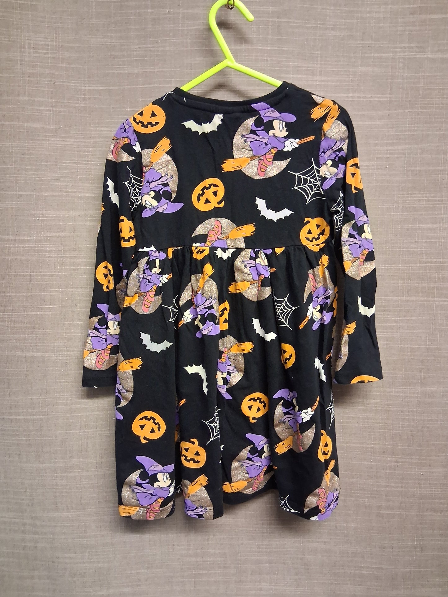 F&F Disney Halloween Theme Minnie Mouse Long Sleeve Jersey Dress Age 4-5 Years