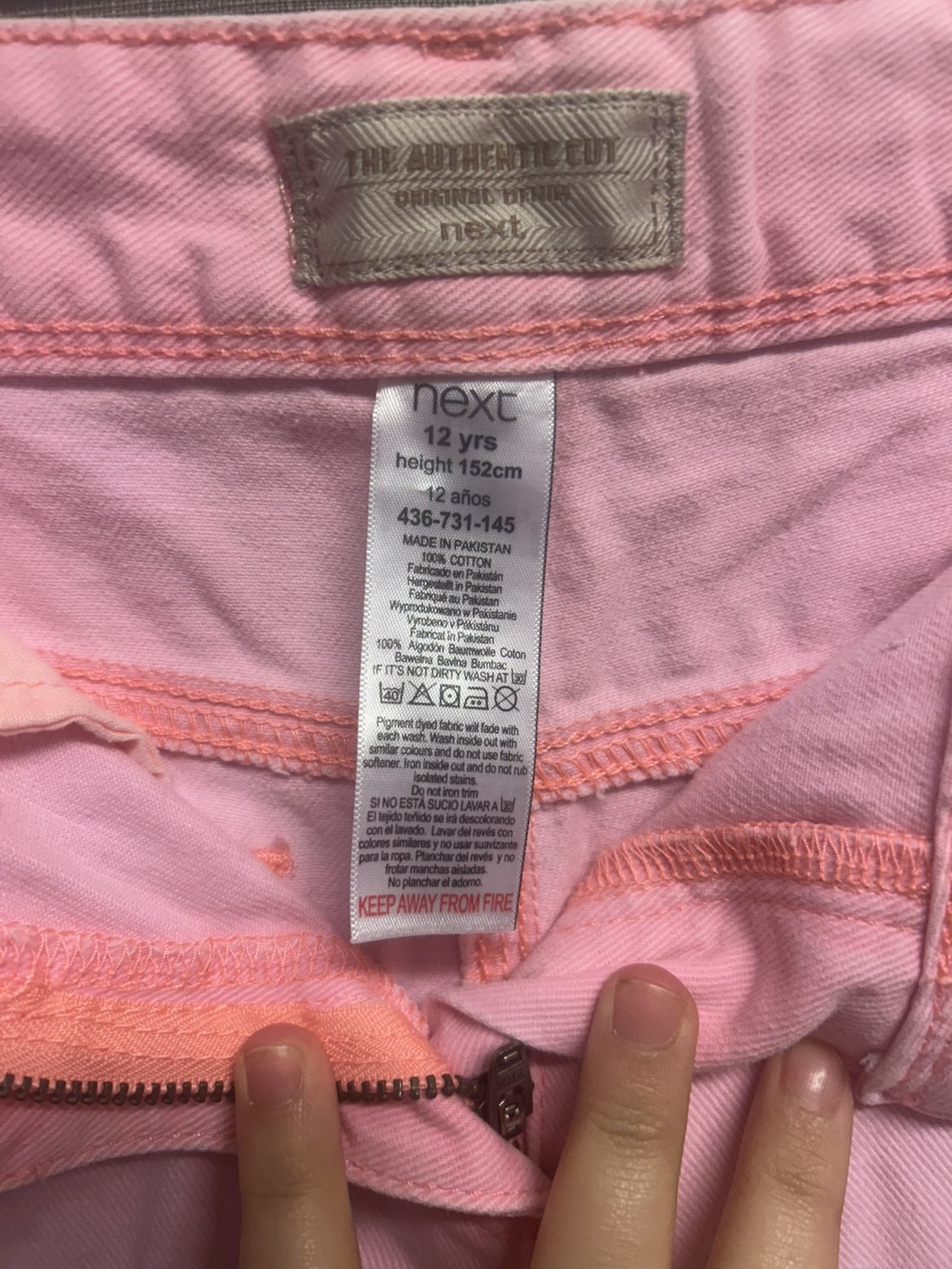 Next Girls Pink Denim Shorts Pom Pom Trim Age 12 Years 100% Cotton