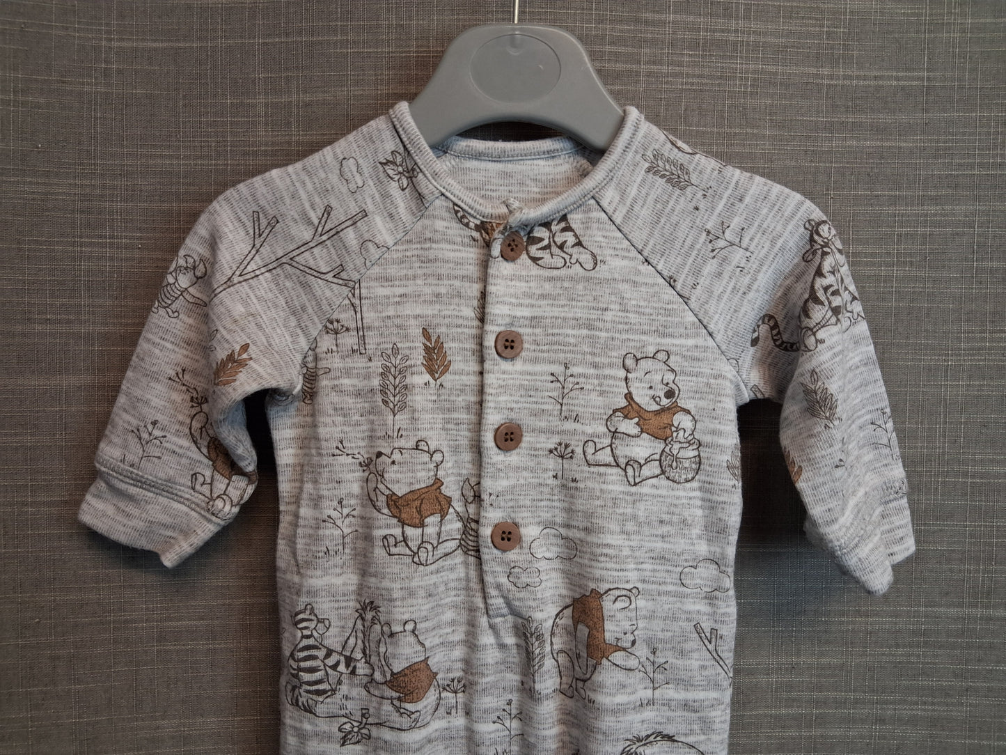 George Disney Winnie the Pooh Boys Sleepsuit Romper Age 0-3 Months Beige