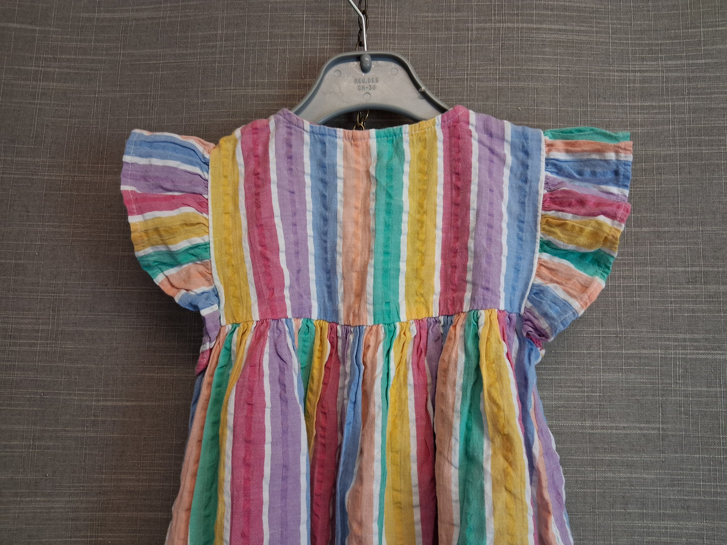 Next Girls Multicolour Striped A Line Dress Age 2-3 Years
