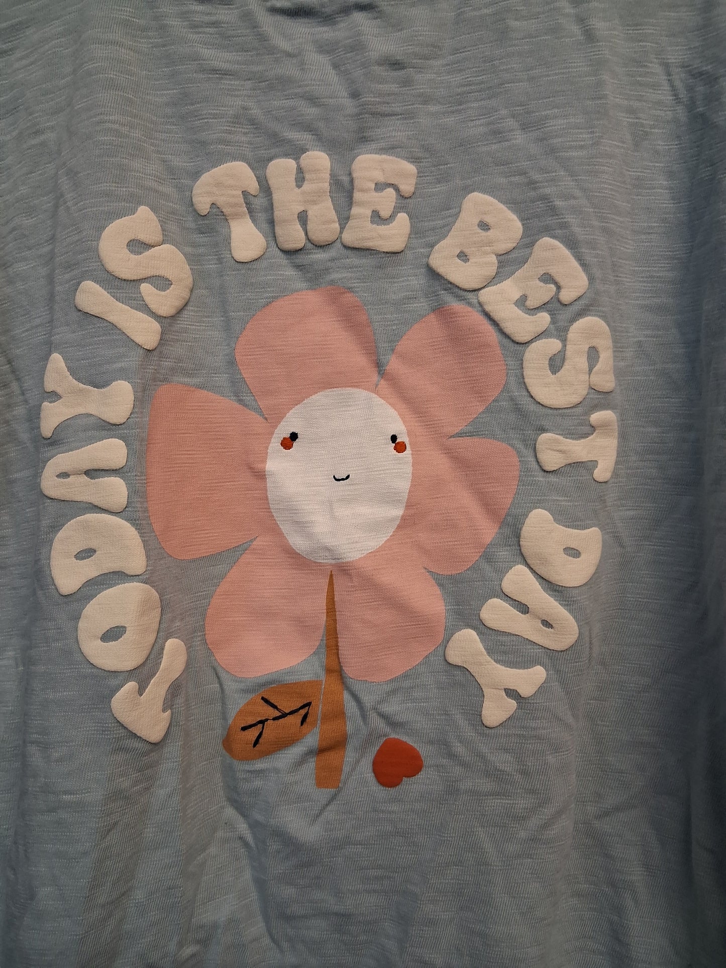 Next Girls Blue T-Shirt Short Sleeve Graphic Print on Back Age 5-6 Years