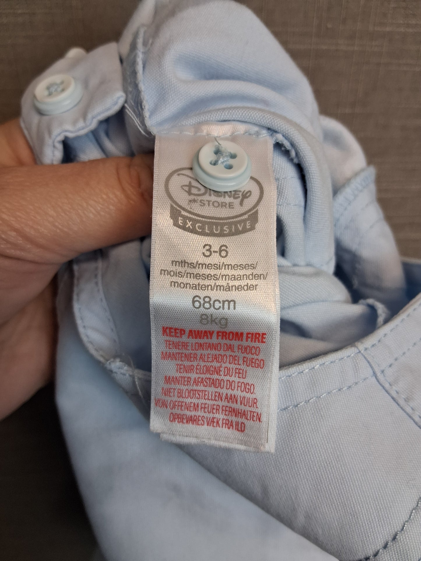 Disney Store Boys Winnie the Pooh Dungarees Age 3-6 Months Pale Blue