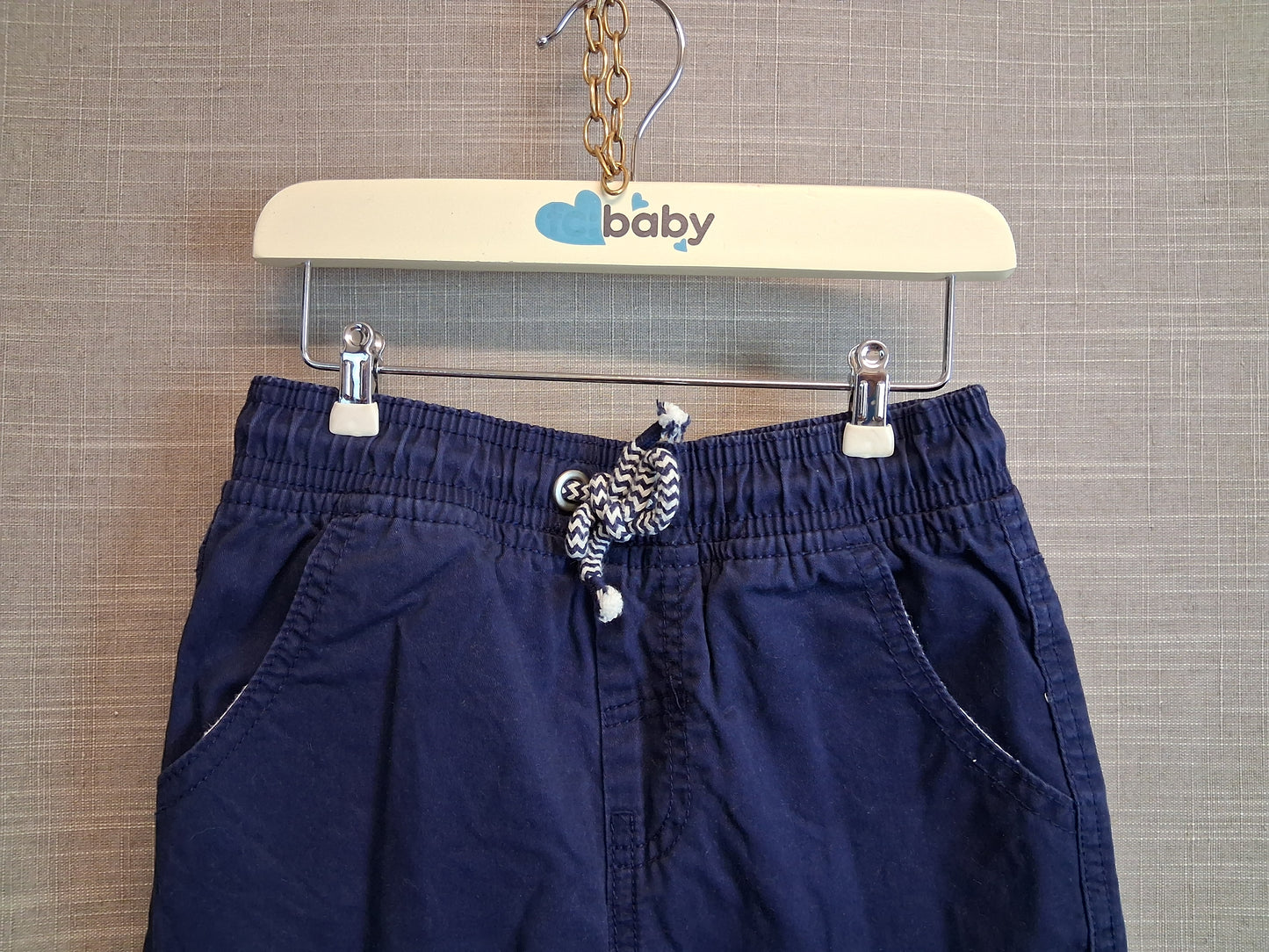 TU Boys Blue Cotton Shorts Elastic Waist Age 5-6 Years