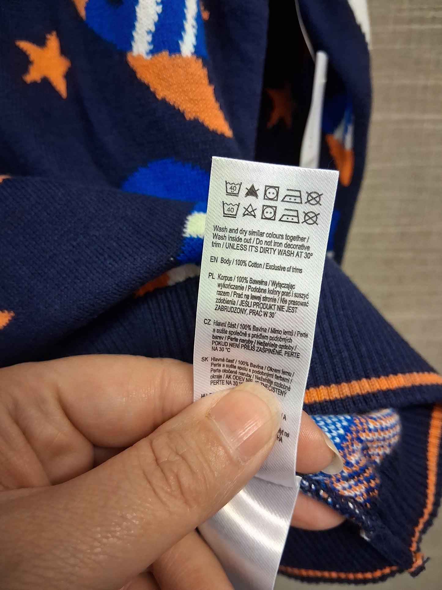 F&F Boys Space Theme Knitted Sweater Blue Age 5-6 Years New