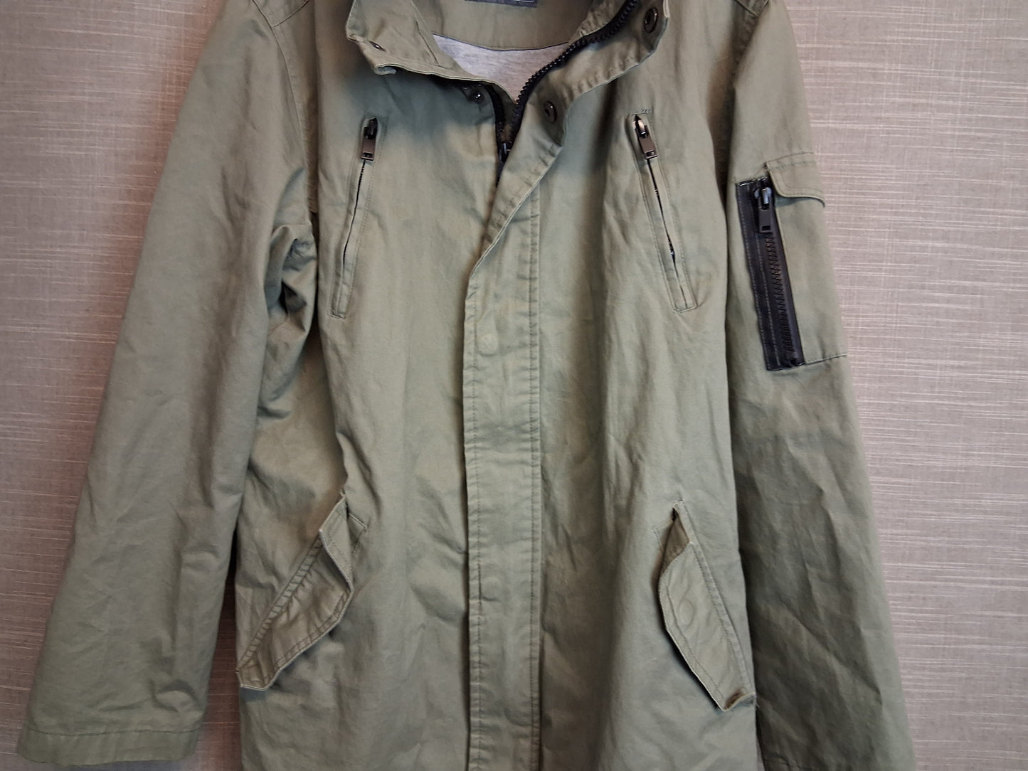 Primark Girls Khaki Parka Style Coat Jacket Age 13-14 Years
