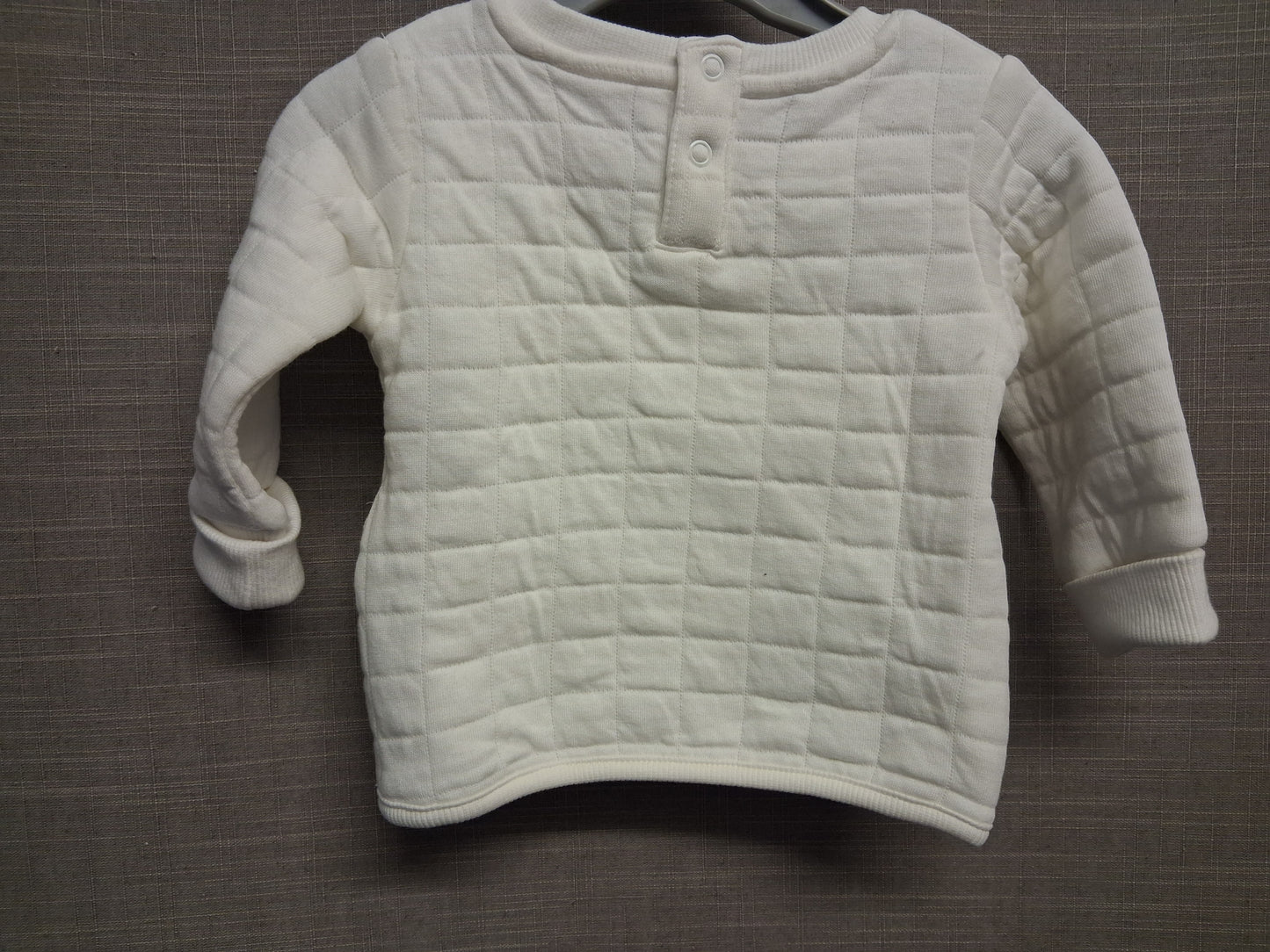 Primark Boys White Quilted Padded Jumper Sweater Age 3-6 Months New