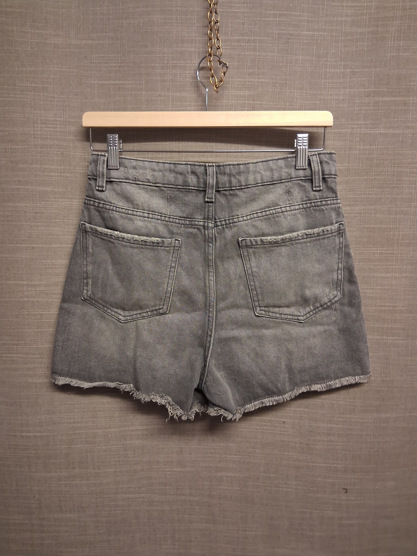 New Look Girls Denim Grey Distressed High Rise Shorts Age 14 Years