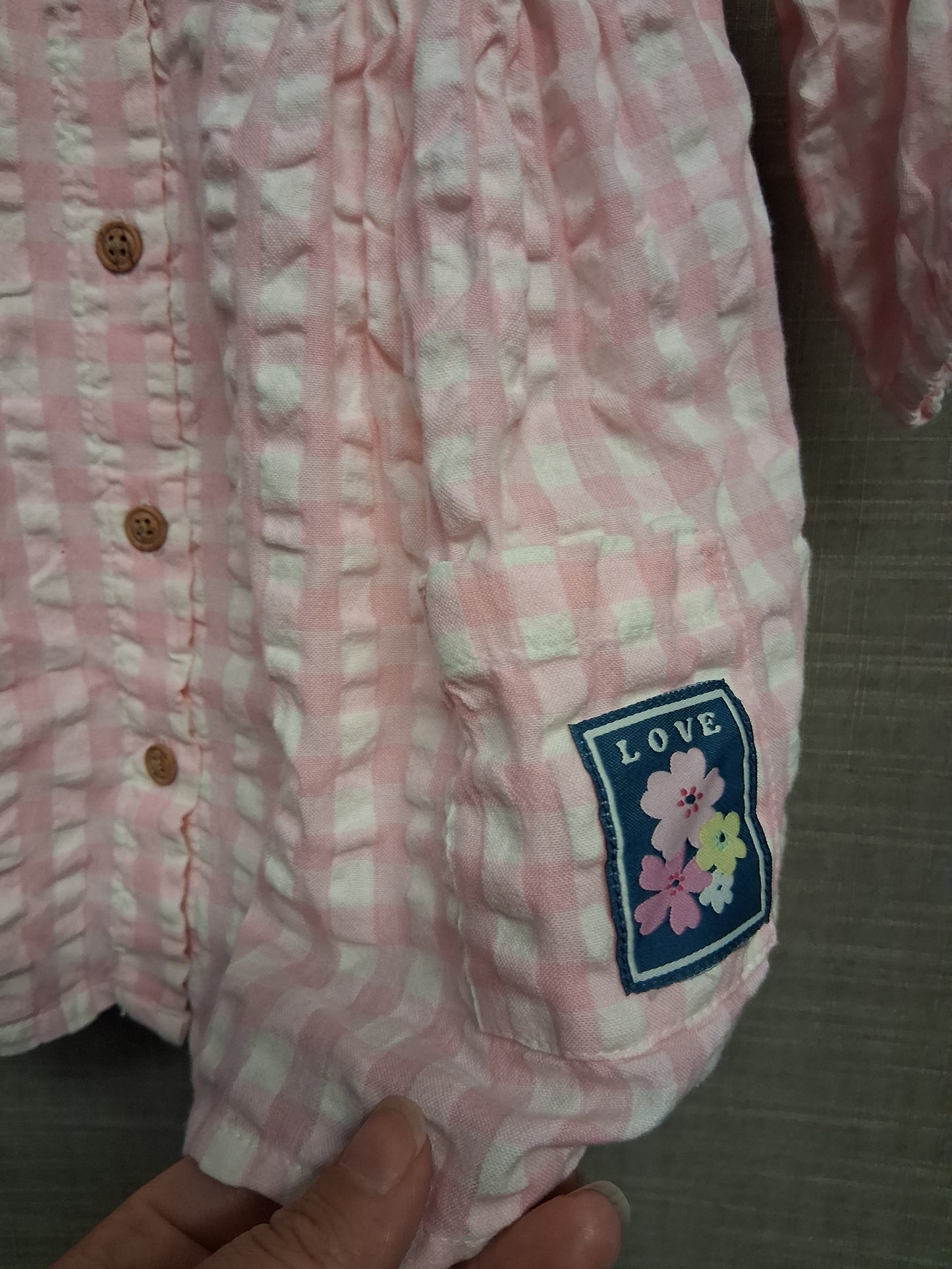 Marks & Spencer Pink White Check A Line Dress Age 0-3 Months New