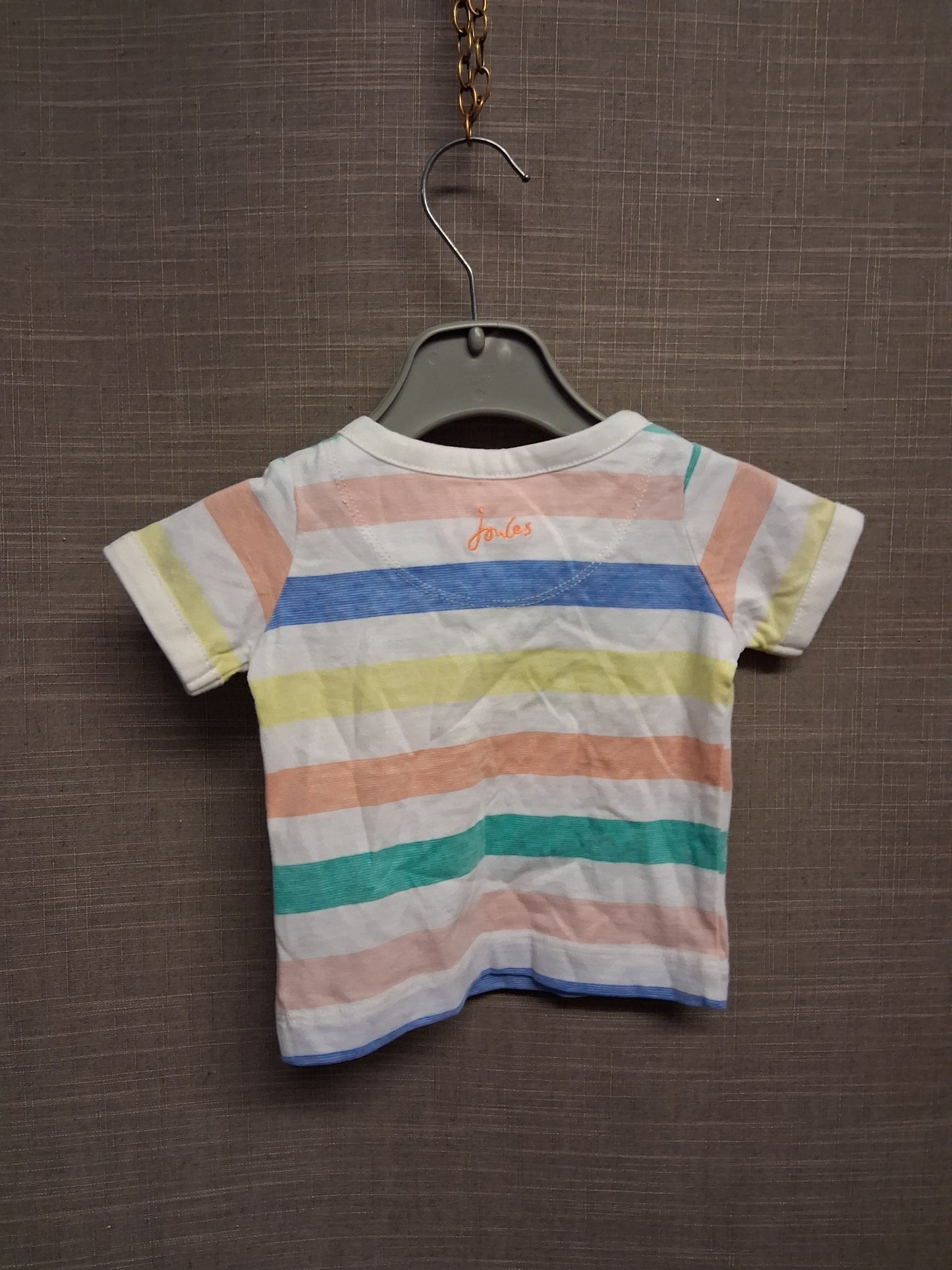 Joules Boys Multicolour Striped Jersey T-Shirt Short Sleeve Age 0-3 Month