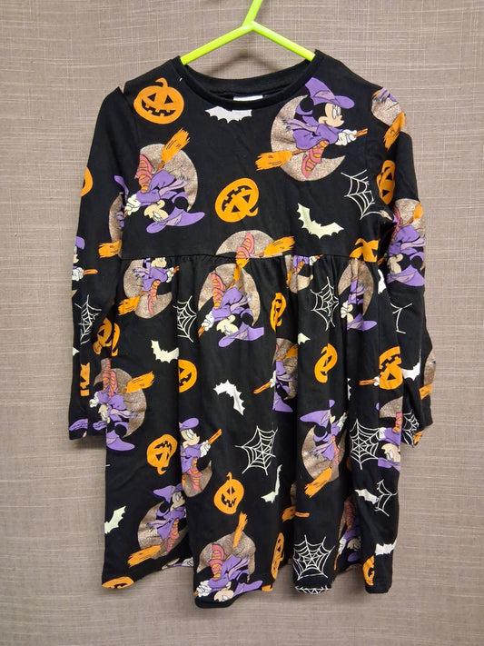 F&F Disney Halloween Theme Minnie Mouse Long Sleeve Jersey Dress Age 4-5 Years