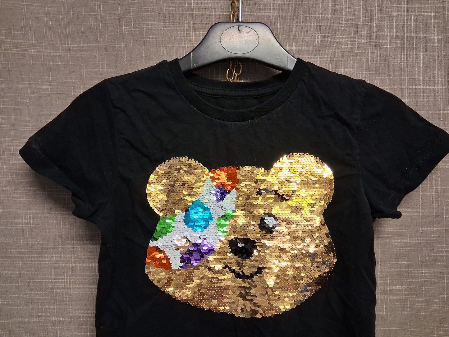 George Girls "Pudsey" Children in Need Long Sleeve 2 way Sequins Black Age 7-8 Years