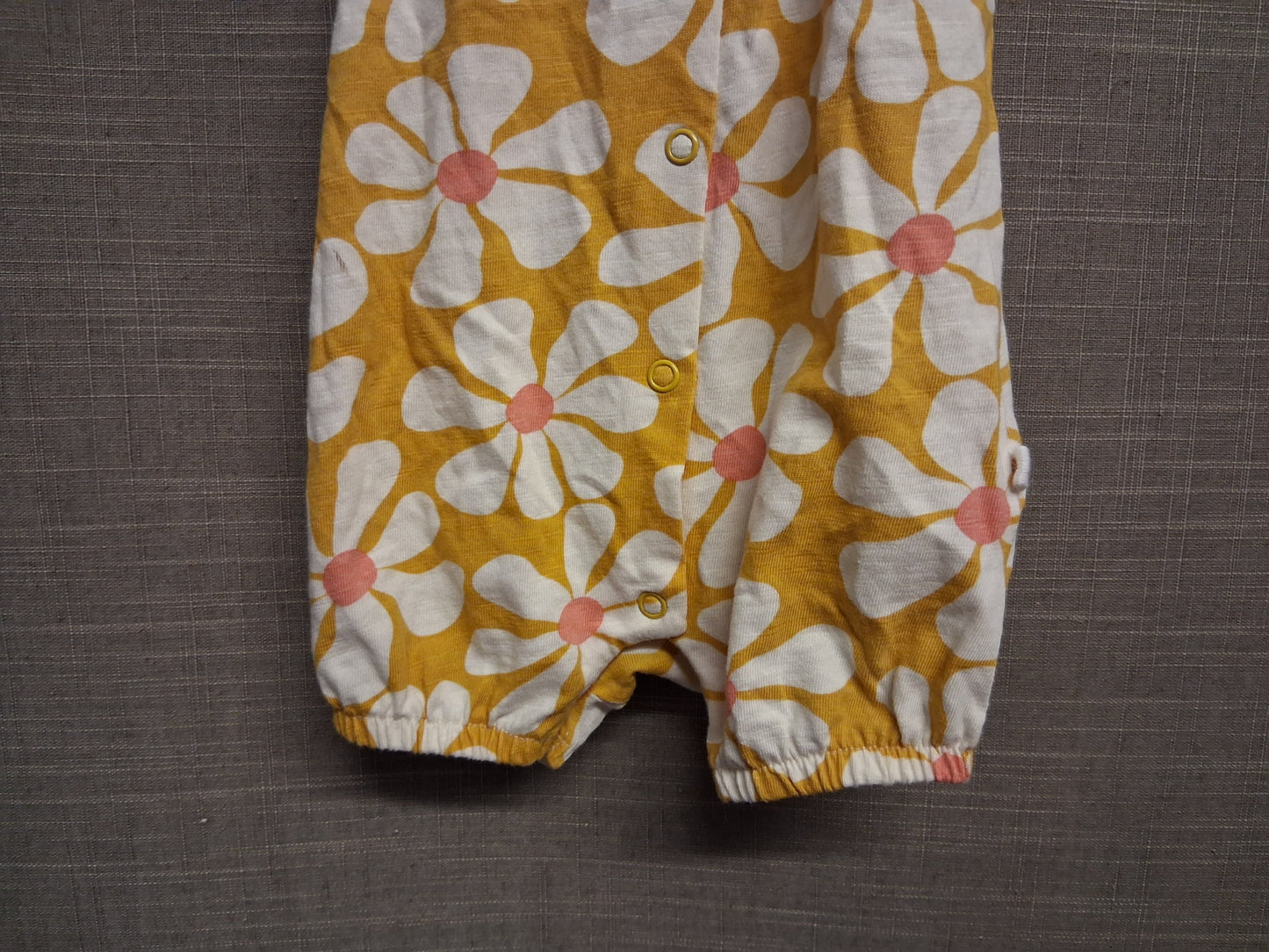 Next Girls Yellow Floral Romper Cap Sleeve Age up to 1 month