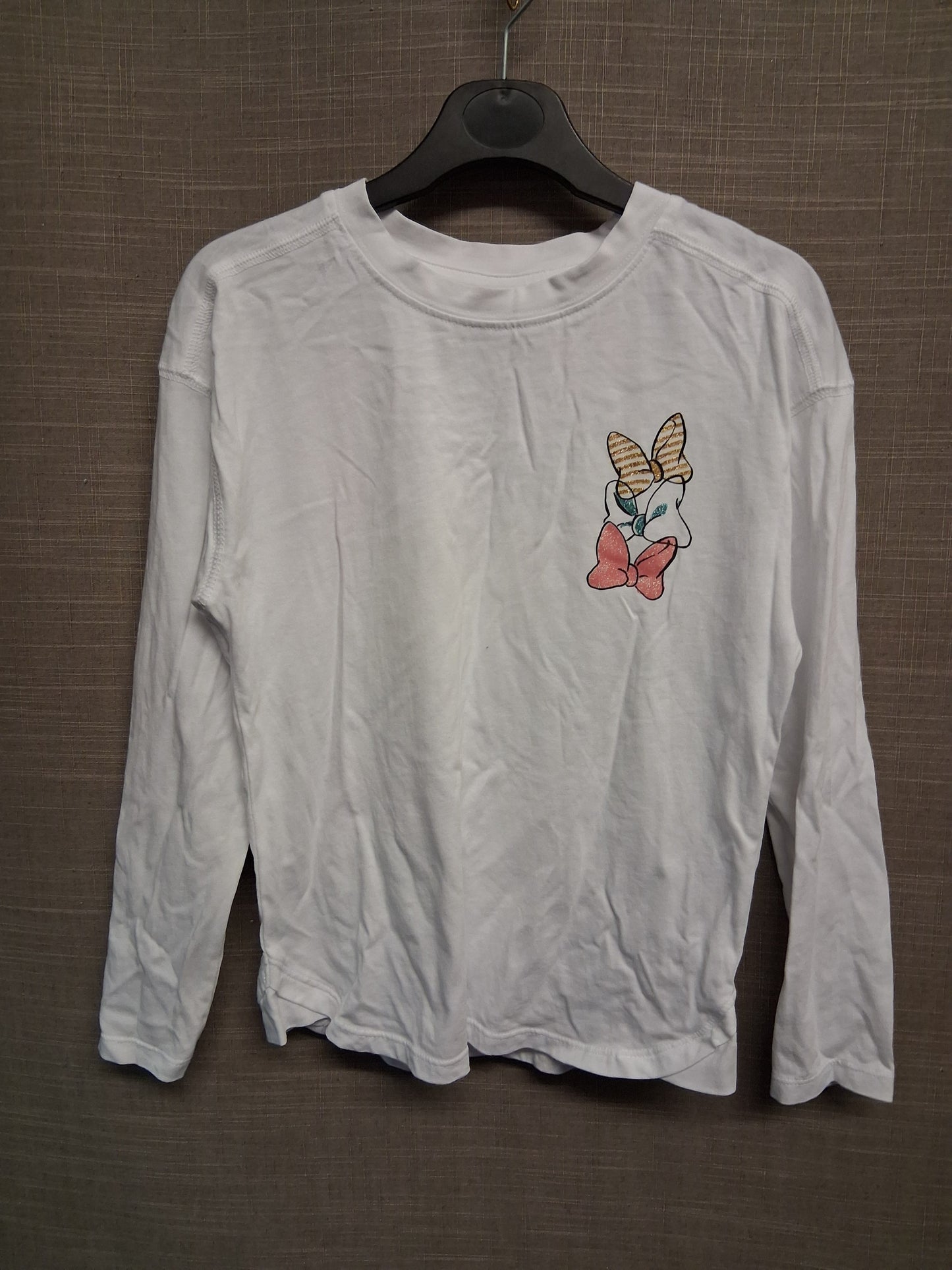 George Disney Minnie Mouse Graphic Print on Back White Long Sleeve T-Shirt Age 8-9 Years