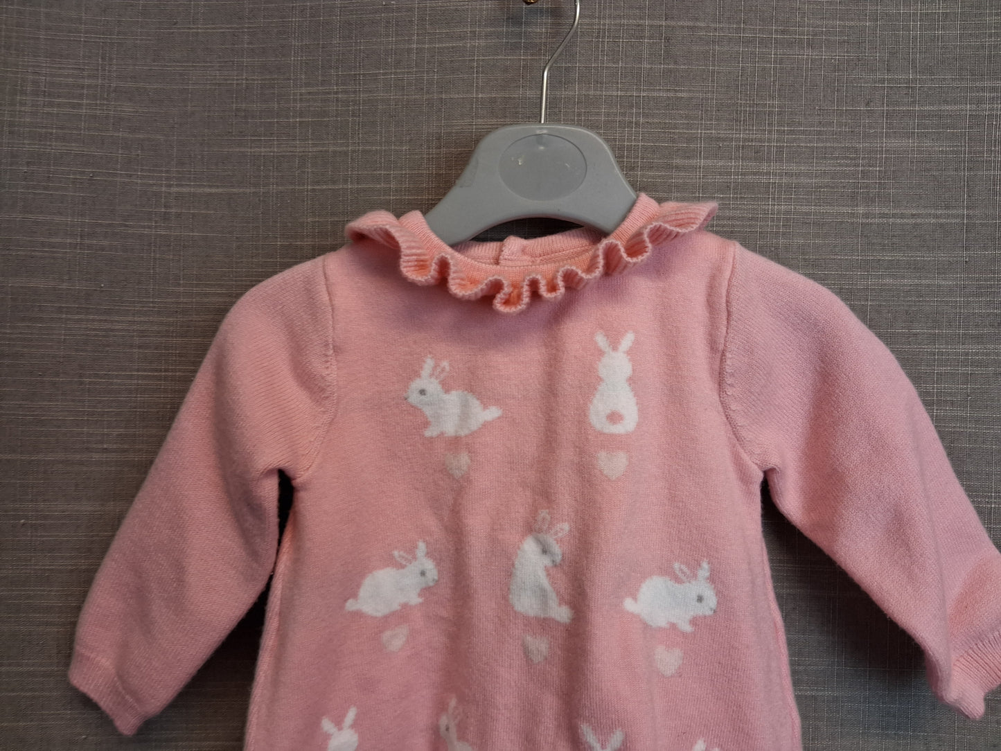Nutmeg Girls Pink Bunny Jumper Dress Age 3-6 Months