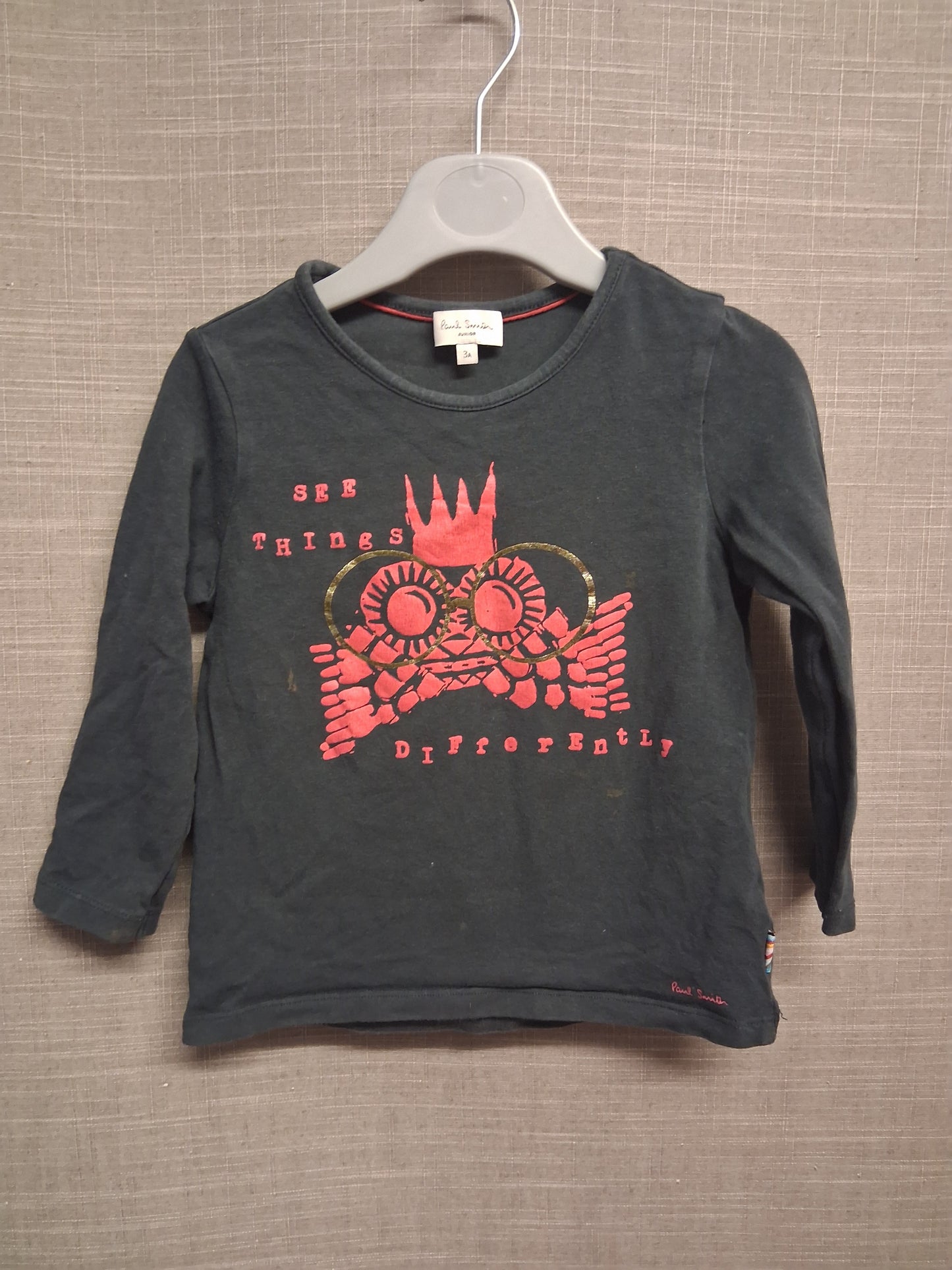 Paul Smith Girls Long Sleeve Blue T-Shirt Age 3 Years