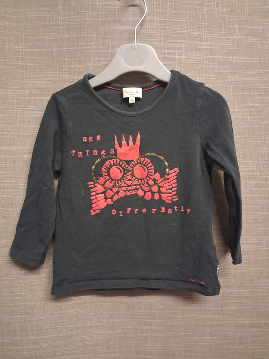 Paul Smith Girls Long Sleeve Blue T-Shirt Age 3 Years