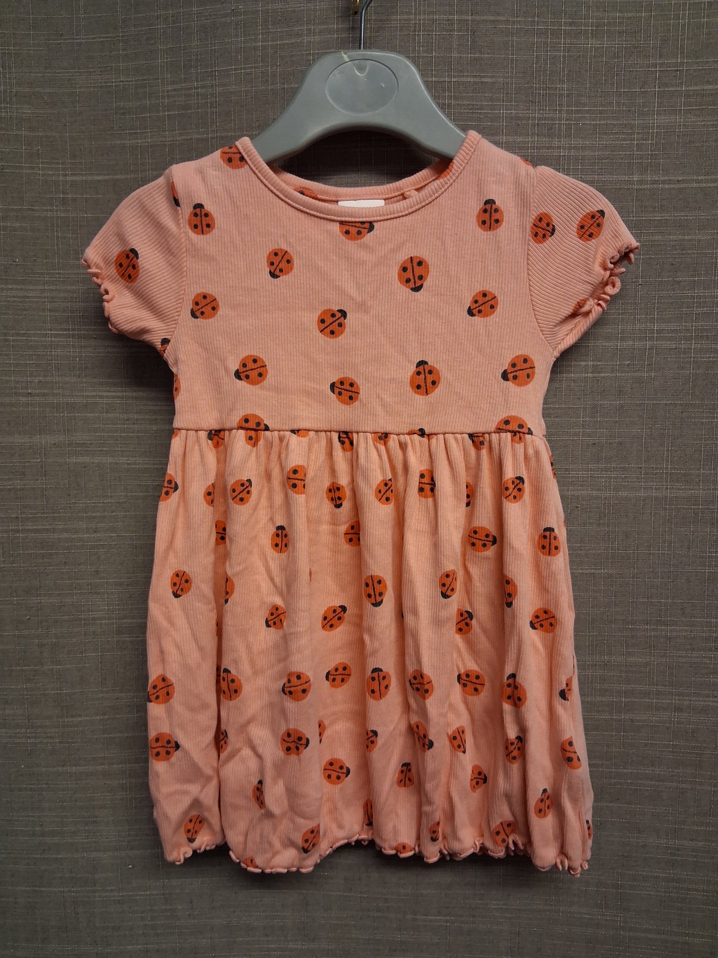 Next Girls Pink Strawberry Jersey T-Shirt Dress Age 6-9 Months