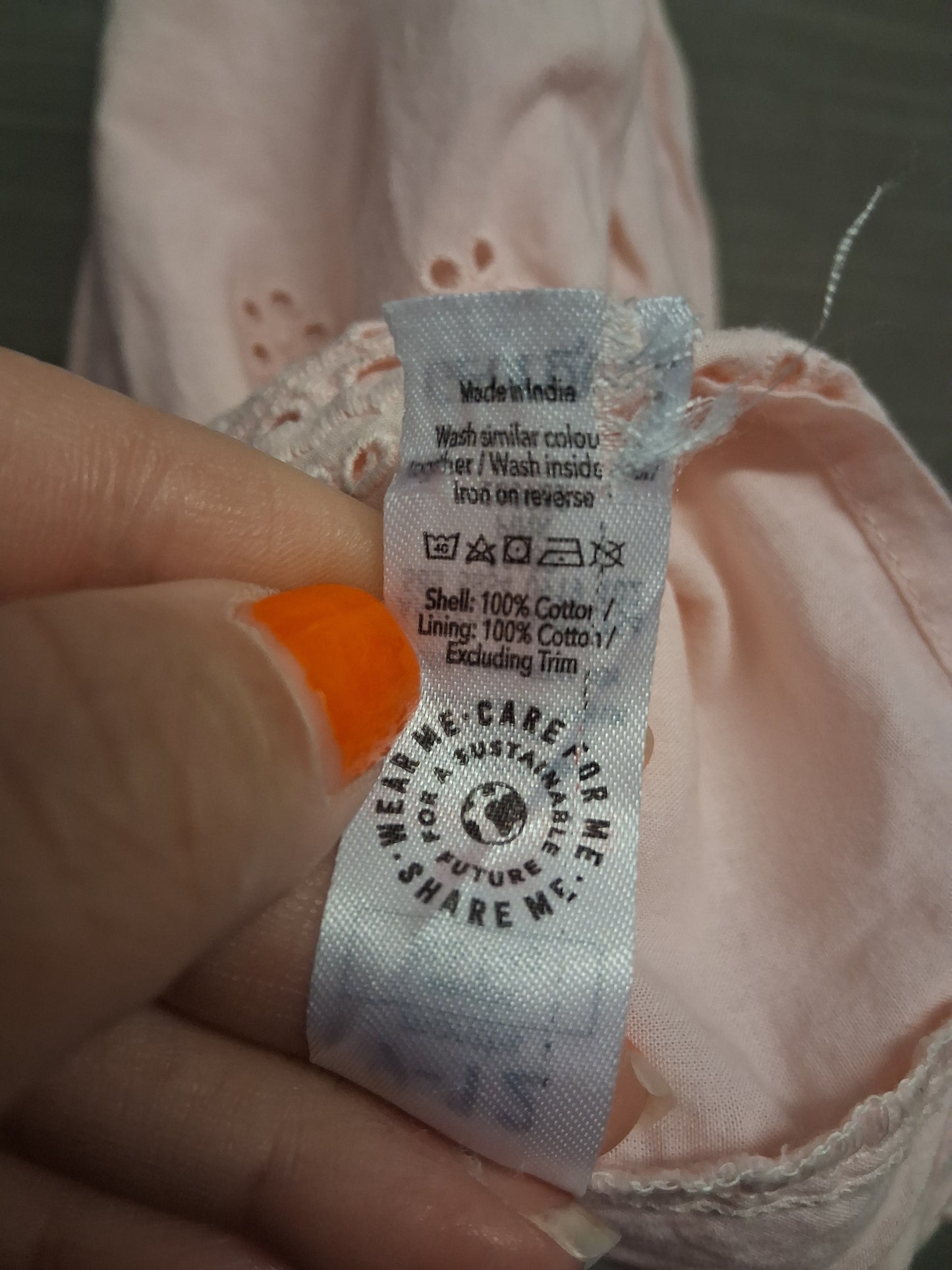 George Girls Pink Smocked Summer Dress Age 9-12 Months
