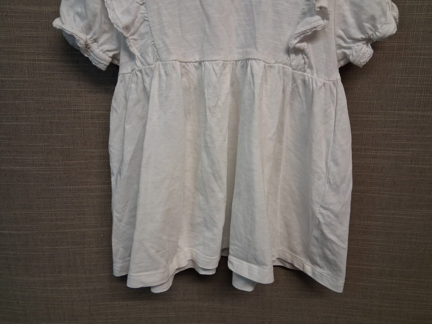 Next Girls White Short Sleeve T-Shirt Peter Pan Collar Age 5-6 Years