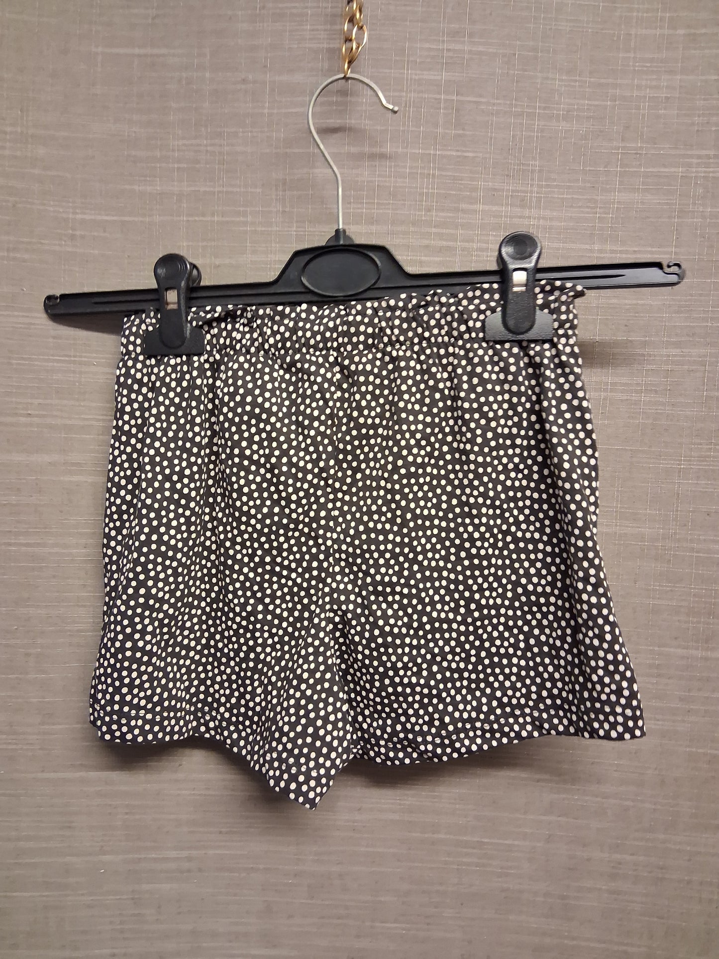 H&M Girls Dark Grey White Spotty Jersey Shorts Elastic Waist Age 6-7 Years