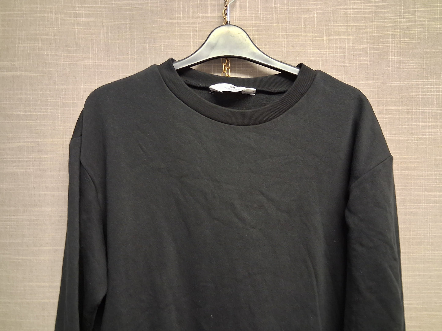 H&M Boys Basic Crew Neck Sweater Jumper Black Age 14-15 Years