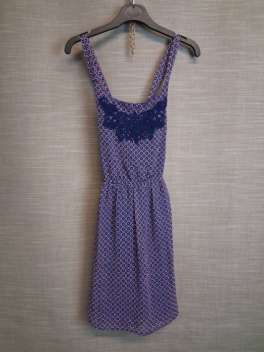 F&F Girls Blue Strappy Cross Back Dress Age 9-10 Years