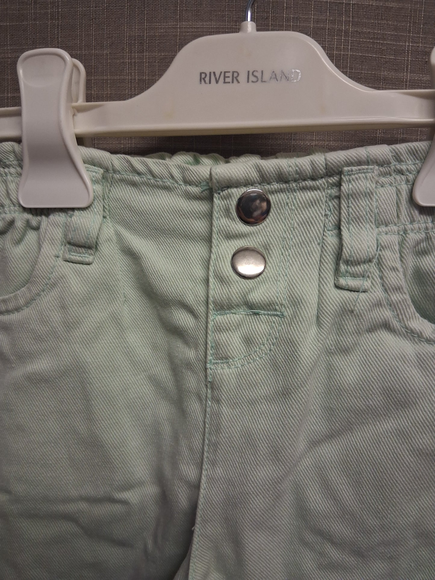 Pep&Co Girls Mint Green Denim Paperbag Jeans Age 2-3 Years