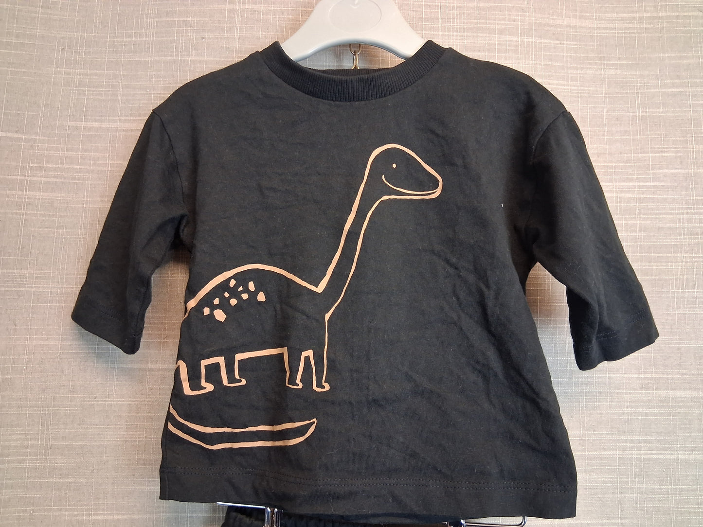 Next Boys 2 Piece Outfit Black Dinosaur Age 3-6 Months