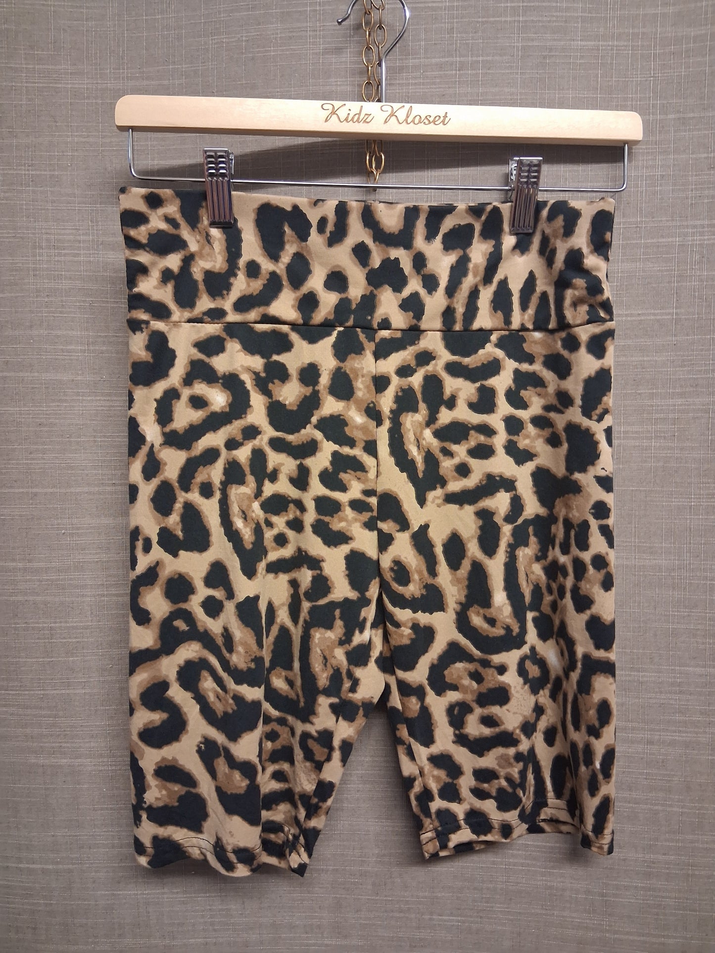 Shein Brown Beige Animal Print Cycle Legging Shorts Age 14 Years