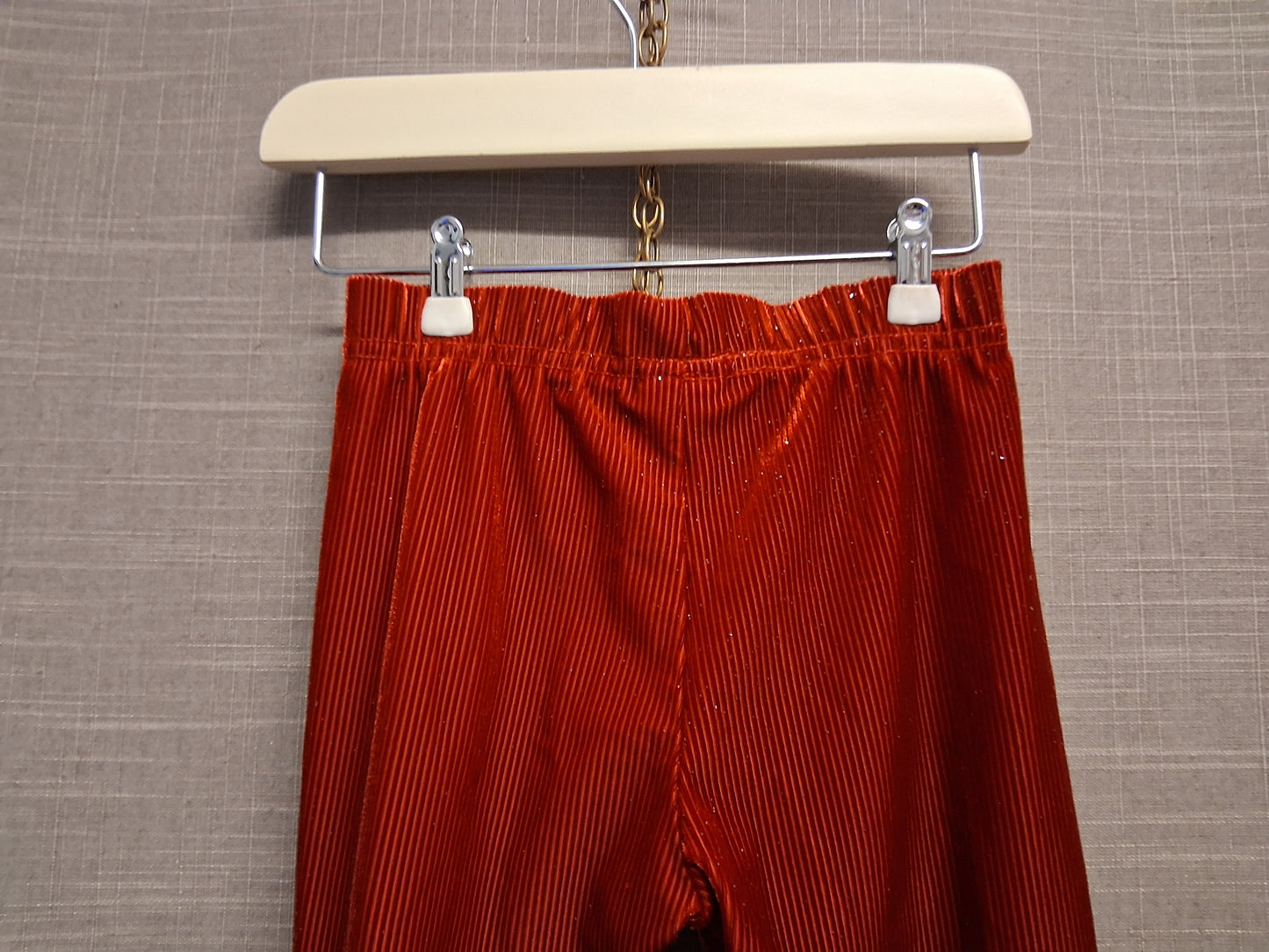 Next Girls Red Velour Leggings with Gold Sparkle Age 3 Years