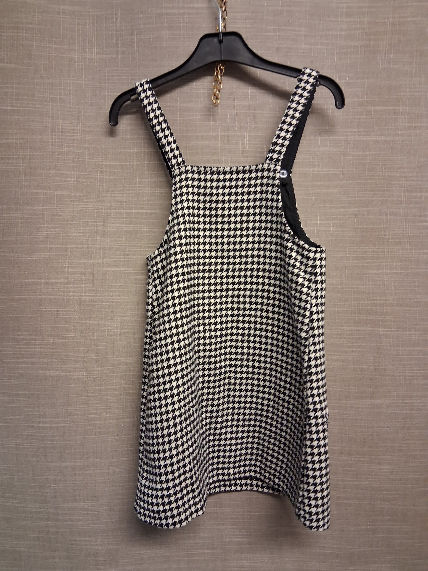 Next Girls Black White Houndstooth Print Pinafore Dress Age 8 Years