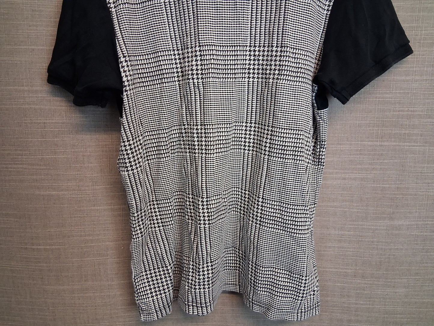 George Boys Polo T-Shirt Black Grey Check Age 12-13 Years