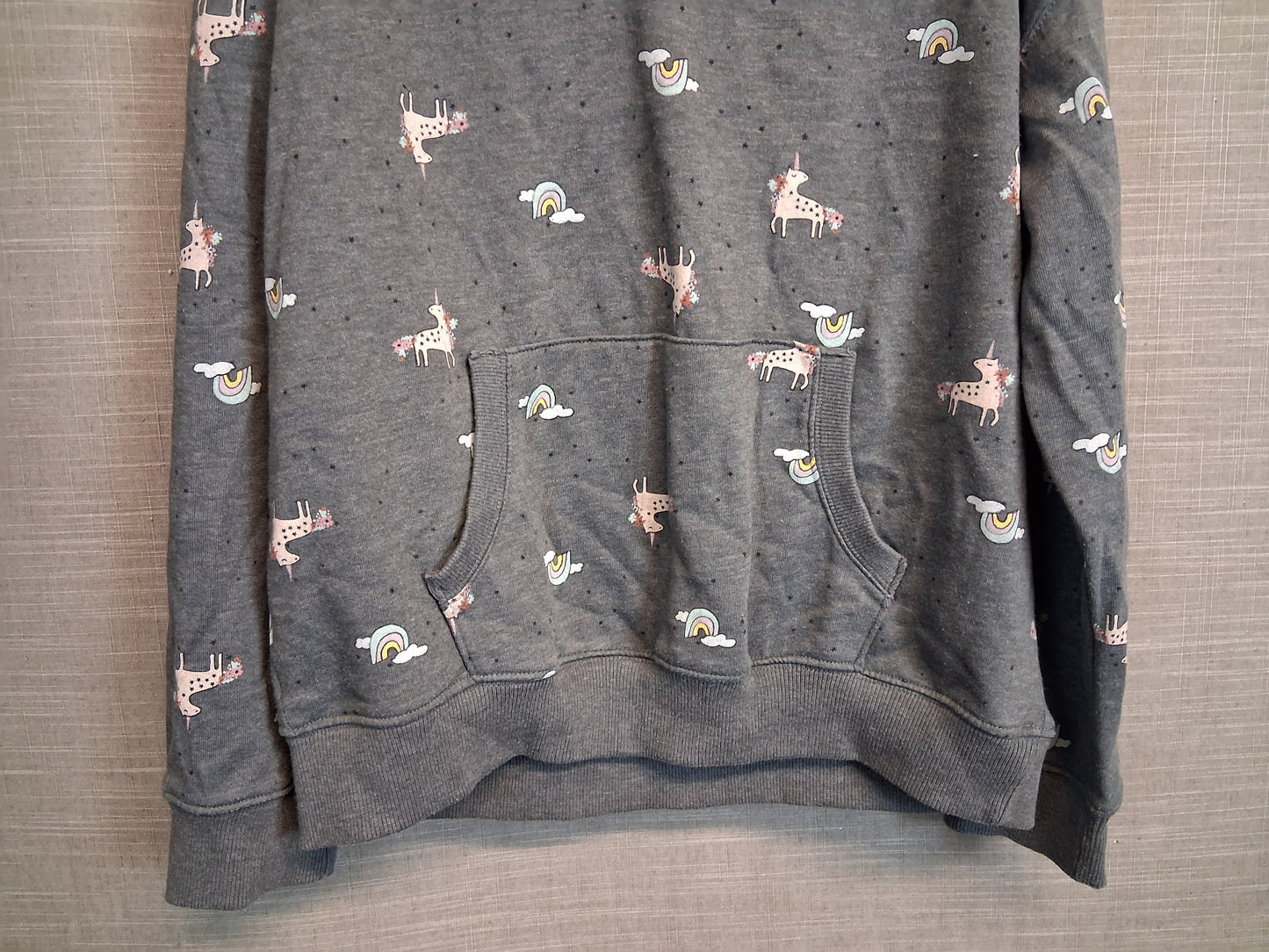 Next Girls Grey Unicorn Hoodie Pullover Jumper Age 16 Years