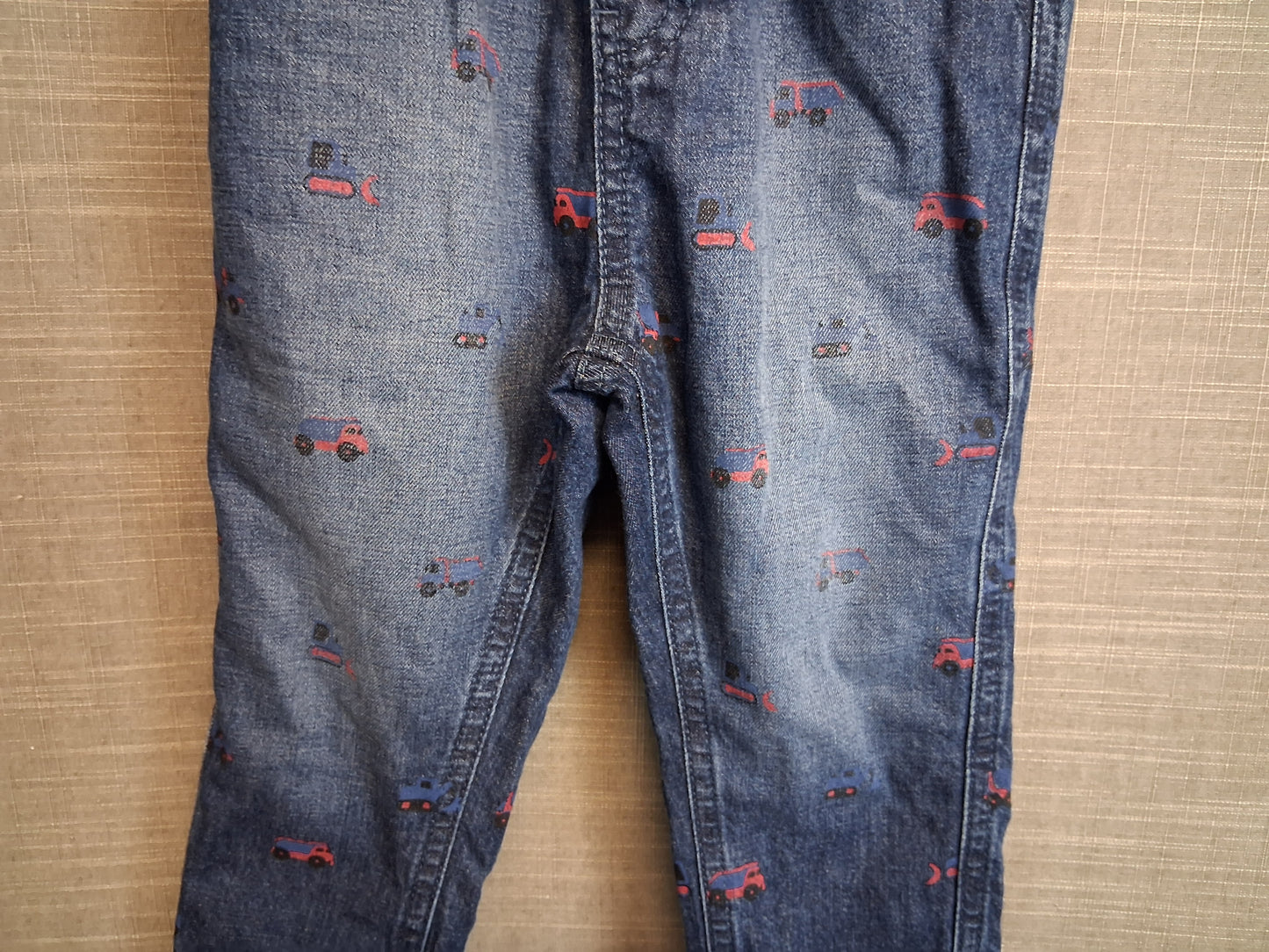 Next Boys Jeans Blue Denim Lined Fire Engines Age 12-18 Months