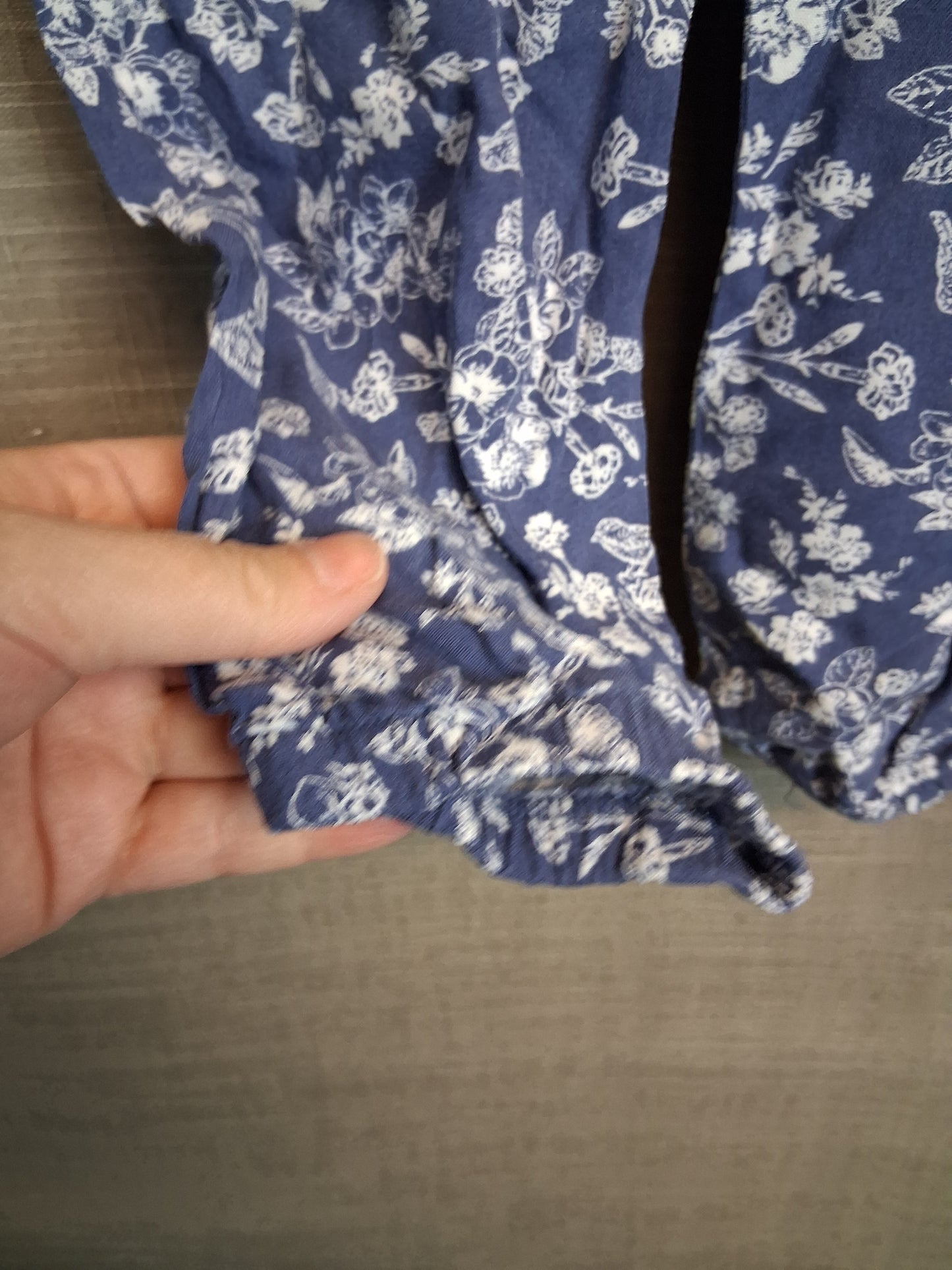 TU Girls Blue Floral Summer Trousers Age 8 Years