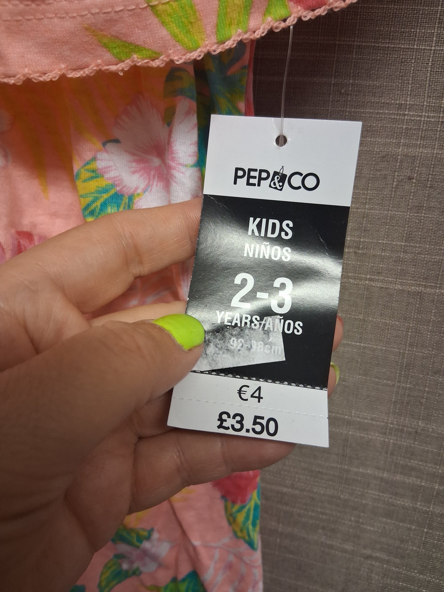 Pep&Co Girls Pink Floral Playsuit Off the Shoulder Age 2-3 Years New