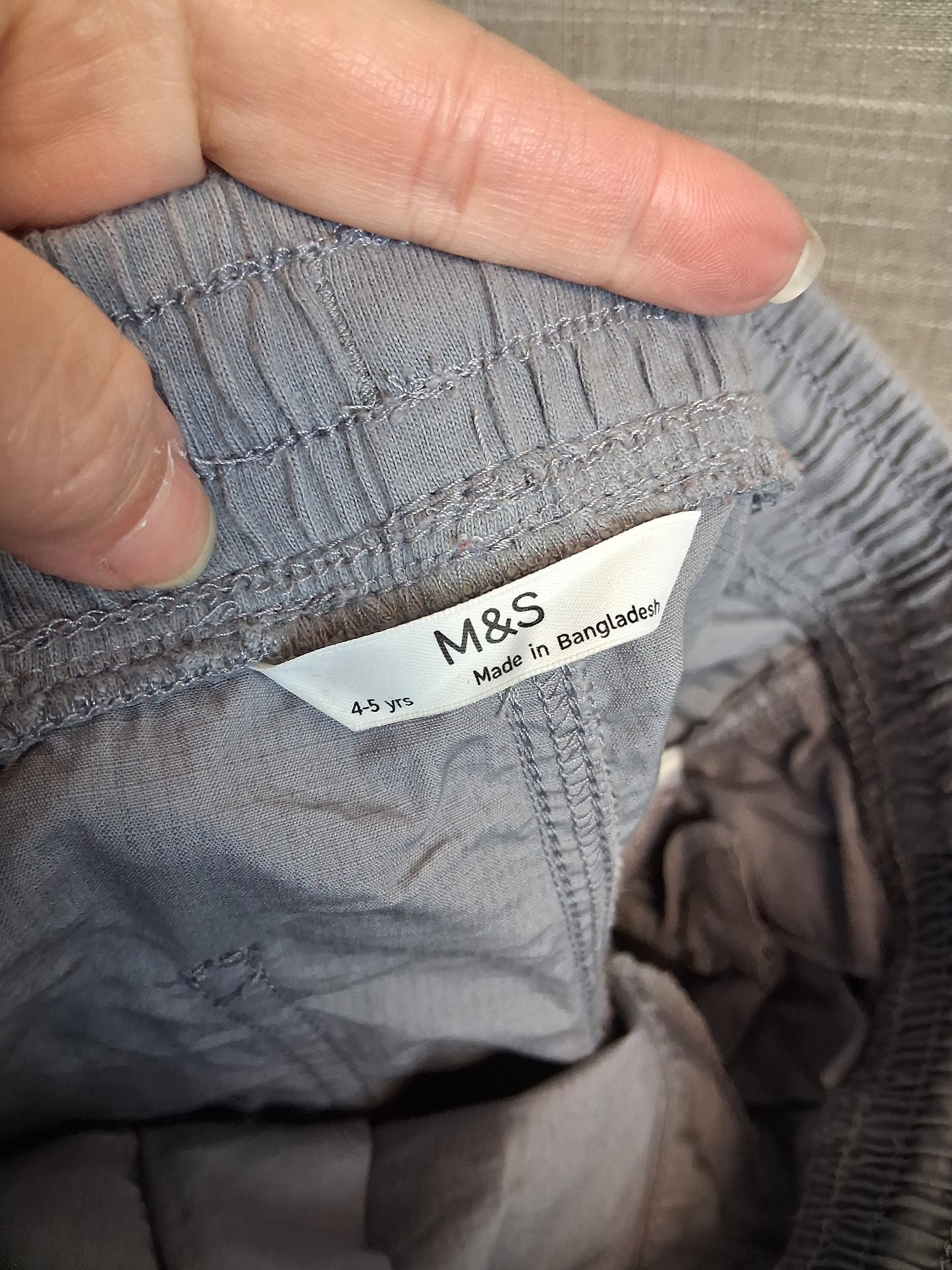 Marks and Spencer Grey Chino Style Shorts Age 4-5 Years