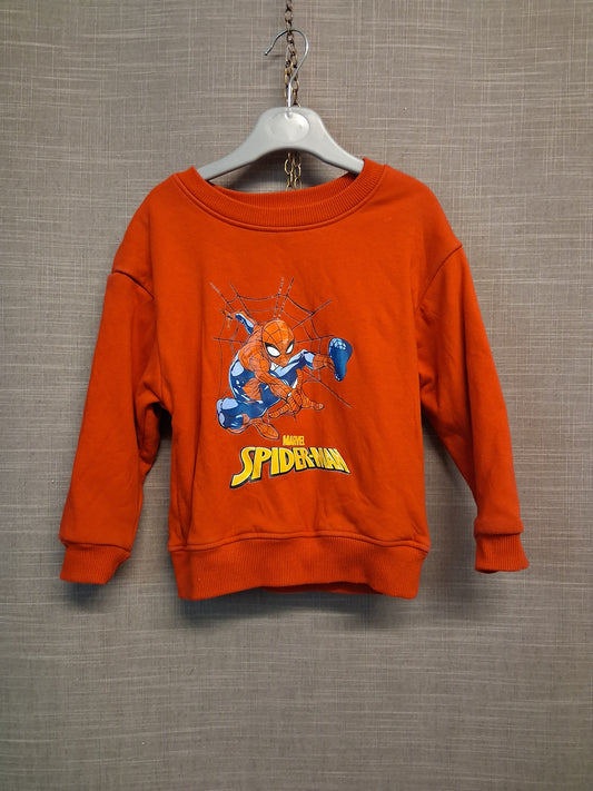Spider Man Boys Sweater Red Graphic Print Age 5 Years