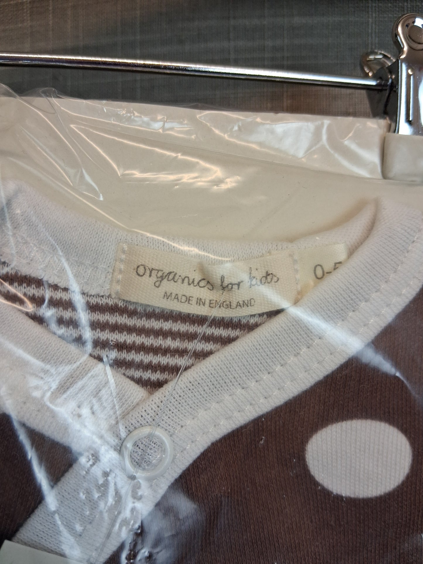 Organics for kids 2 Piece Outfit Top and Trousers Age 0-5 Months Brown & White New