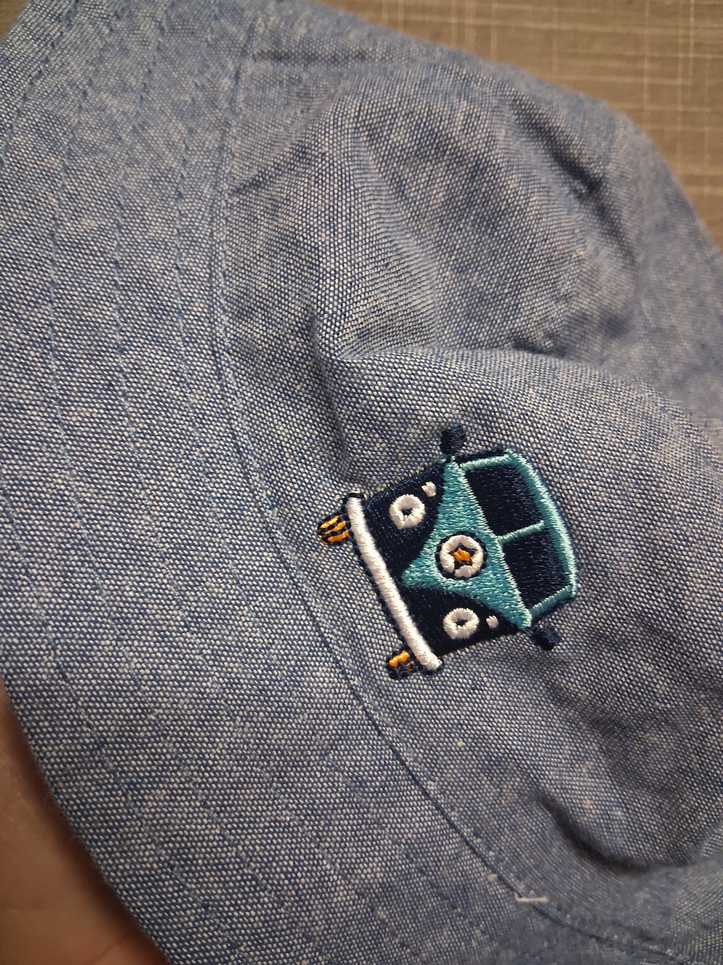 F&F Boys Bucket Sun Hat Chambray Denim Blue Age 3-6 Months New