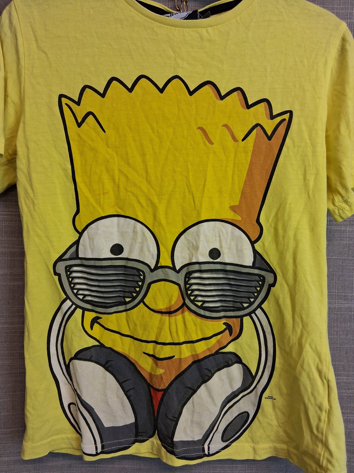 Primark The Simpsons Bart T-Shirt Yellow Short Sleeve Age 8-9 Years