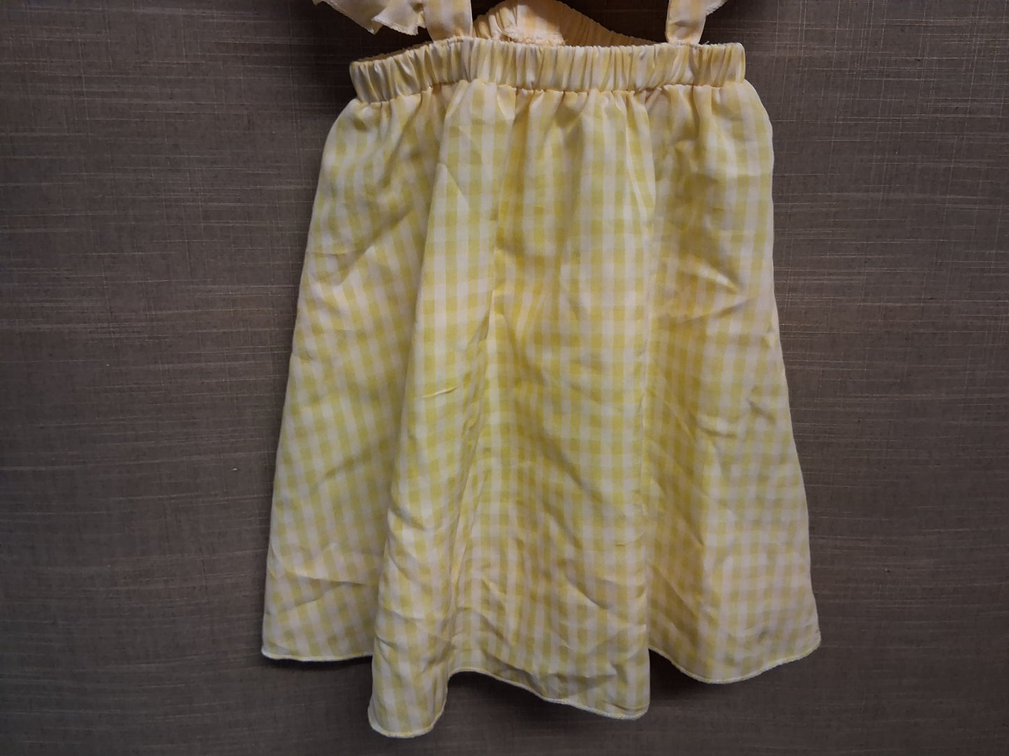 Shein Girls Yellow Check Pinafore Dress Age 6 Years