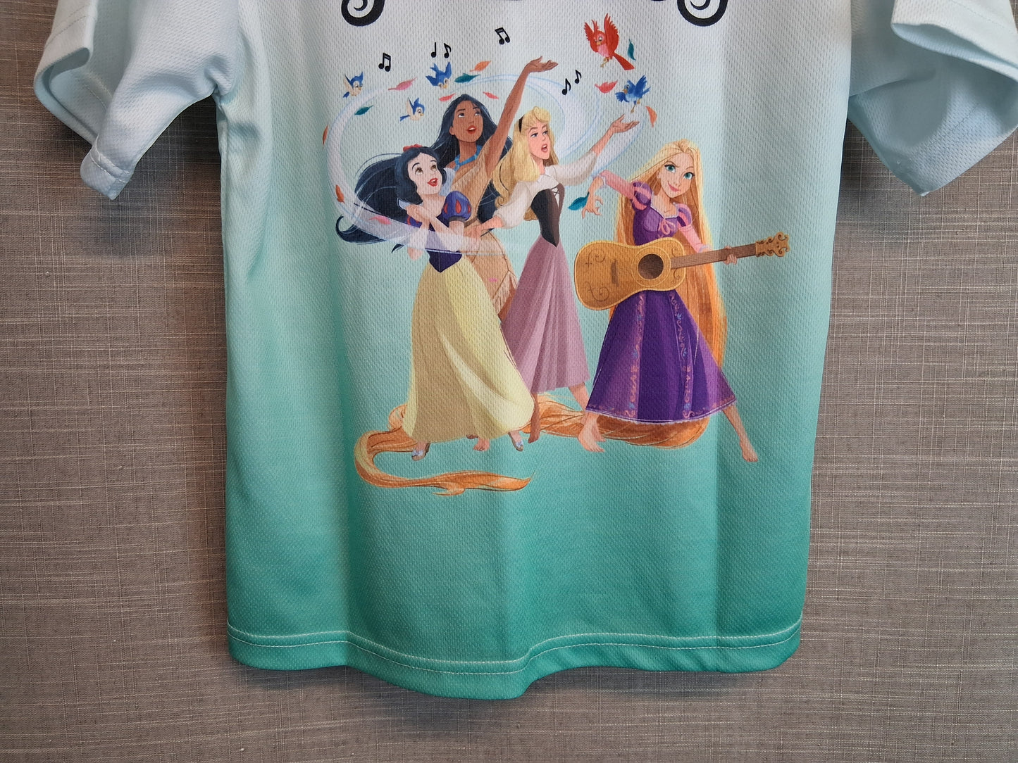 Disney Prince T-Shirt Short Sleeve 7-8 Years Green Ombre Print on Back