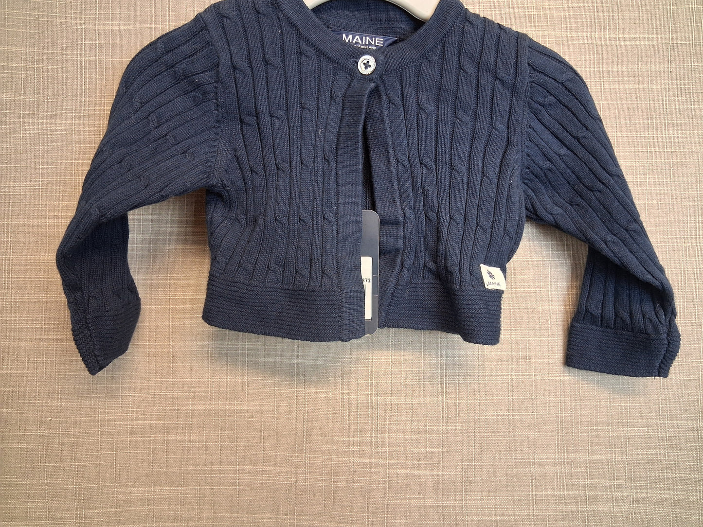 Maine Debenhams Girls Bolero Shrug Cardigan Age 3-6 Months Navy New