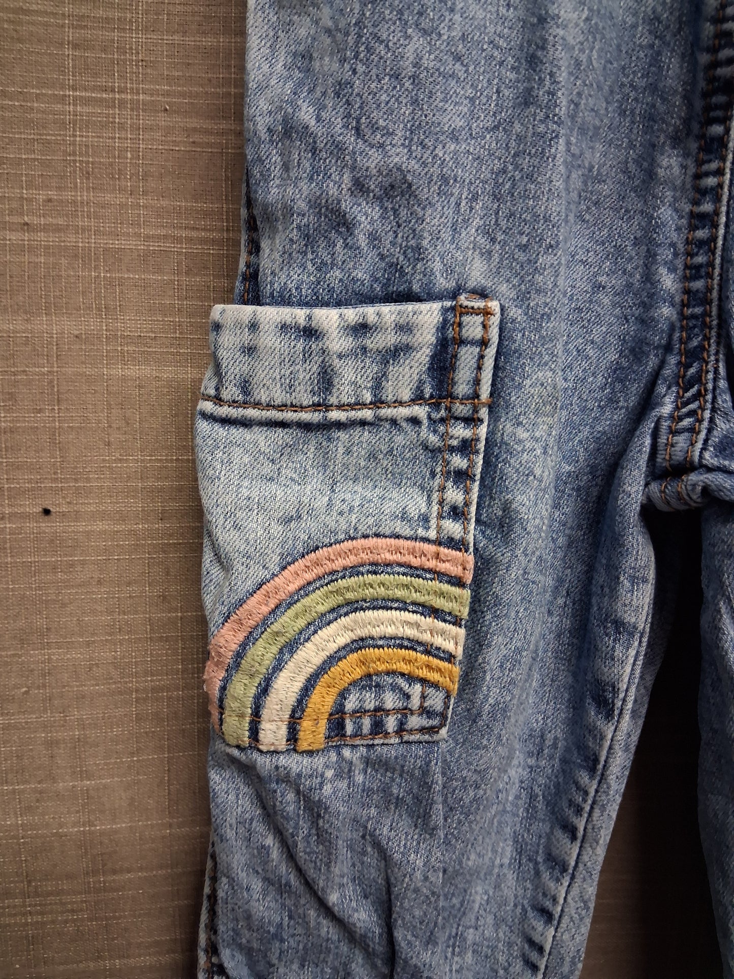 Next Girls Cargo Style Denim Jeans Lightwash Age 12-18 Months
